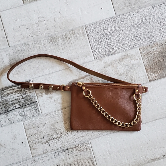 🔥 Michael Kors 🔥 Vegan Neutral Tan Waist Belt Bag, Fanny Pack, Size Small 551564 - Picture 1 of 13